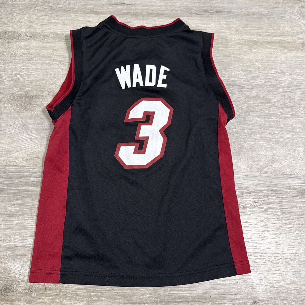 Dwyane Wade Jersey Miami Heat NBA Adidas Black Red Youth Small 8 #3 Basketball